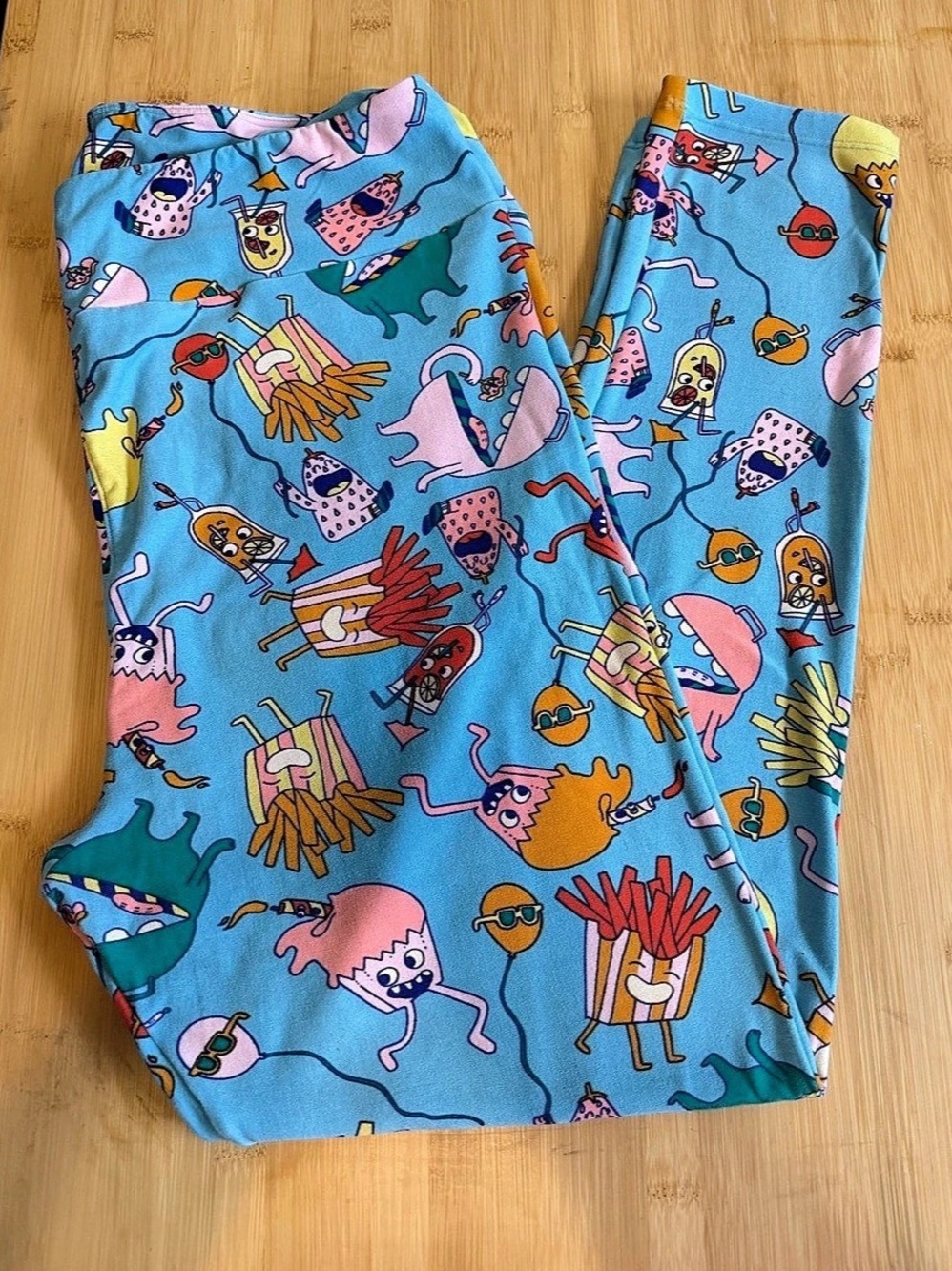 LuLaRoe Printed Leggings - French Fry Fast Food Print